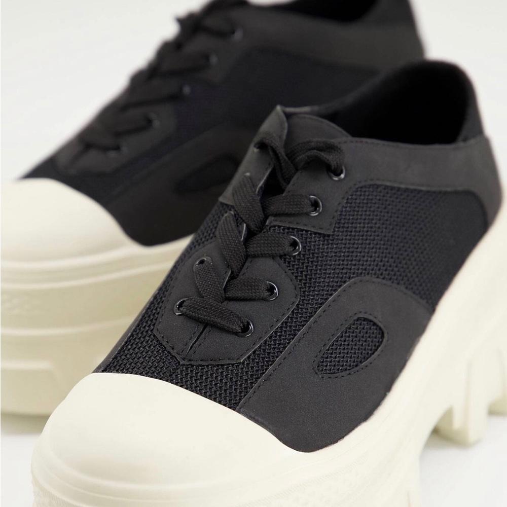 Public Desire Man Ransom chunky lace up shoes in black nylon